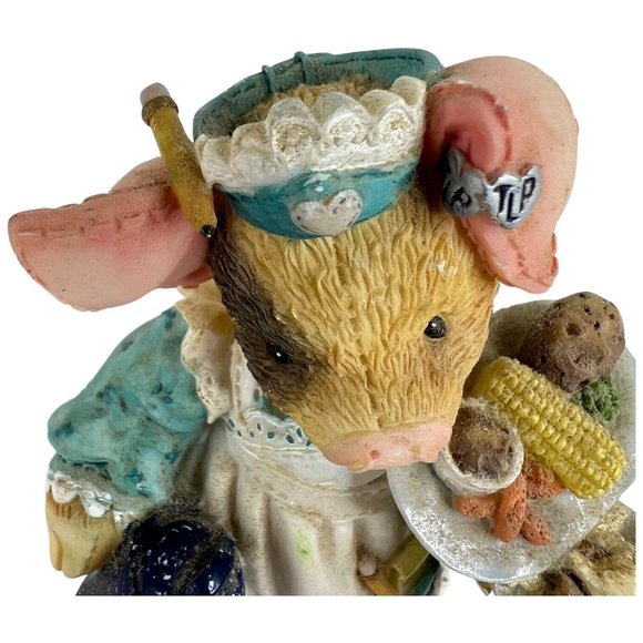 Enesco This Little Piggy Figurine Serving Up The Slop 1995 TLP Vintage - Picture 8 of 10